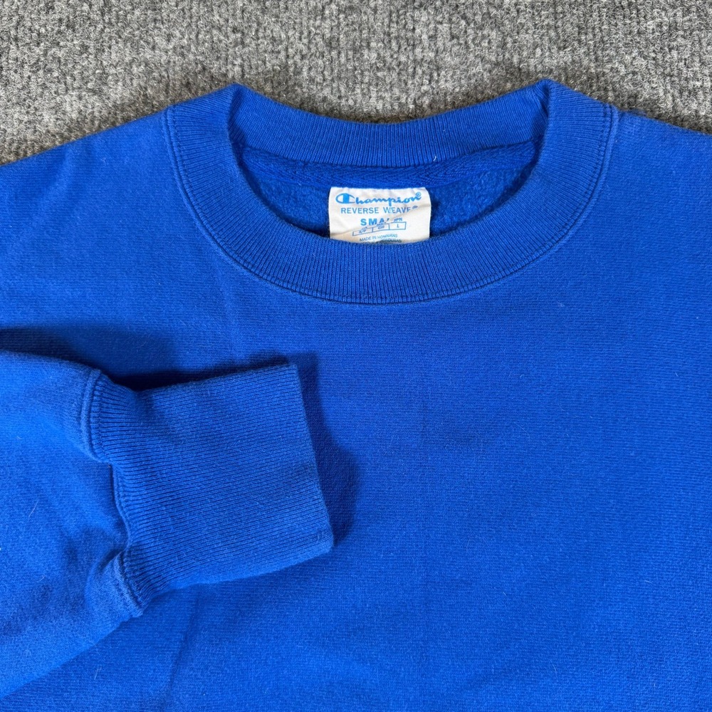 Champion Reverse Weave Mens Small Blue Crewneck Sweatshirt GF70 5EC #3527